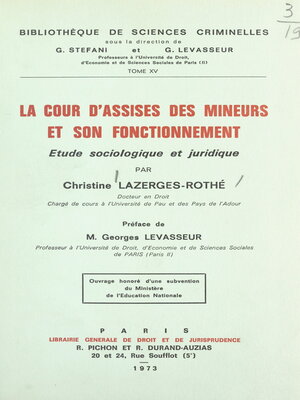 cover image of La Cour d'assises des mineurs et son fonctionnement